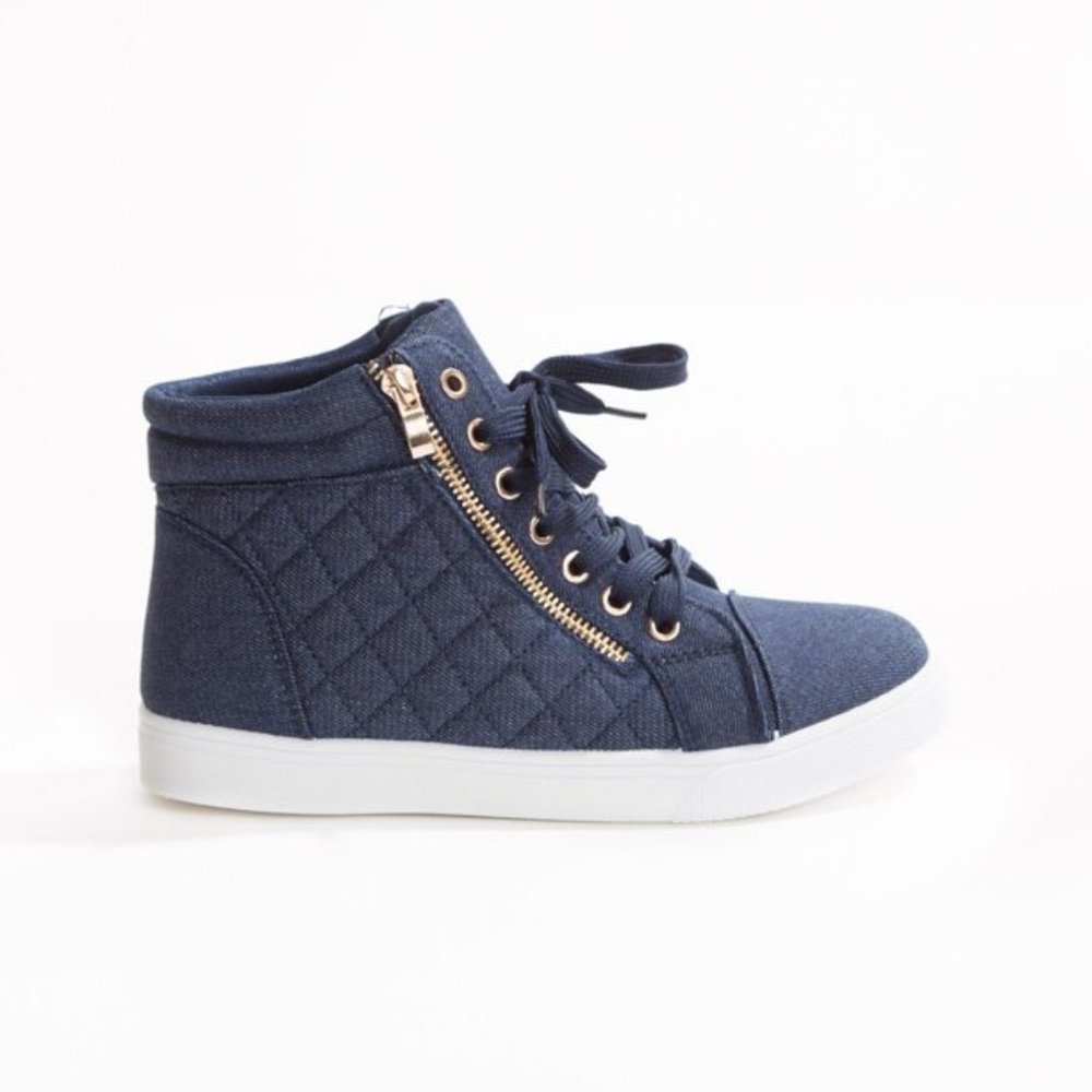 *HOST PICK*   Quilted High Top Sneakers in Denim